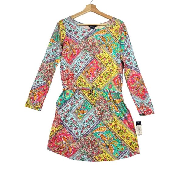 Ralph Lauren Other - Ralph Lauren Girl's Sz XL (16) Stripes Tie Waist Long Sleeve Dress Cotton NWT